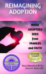 Book cover: "Reimagining Adoption" with heart.