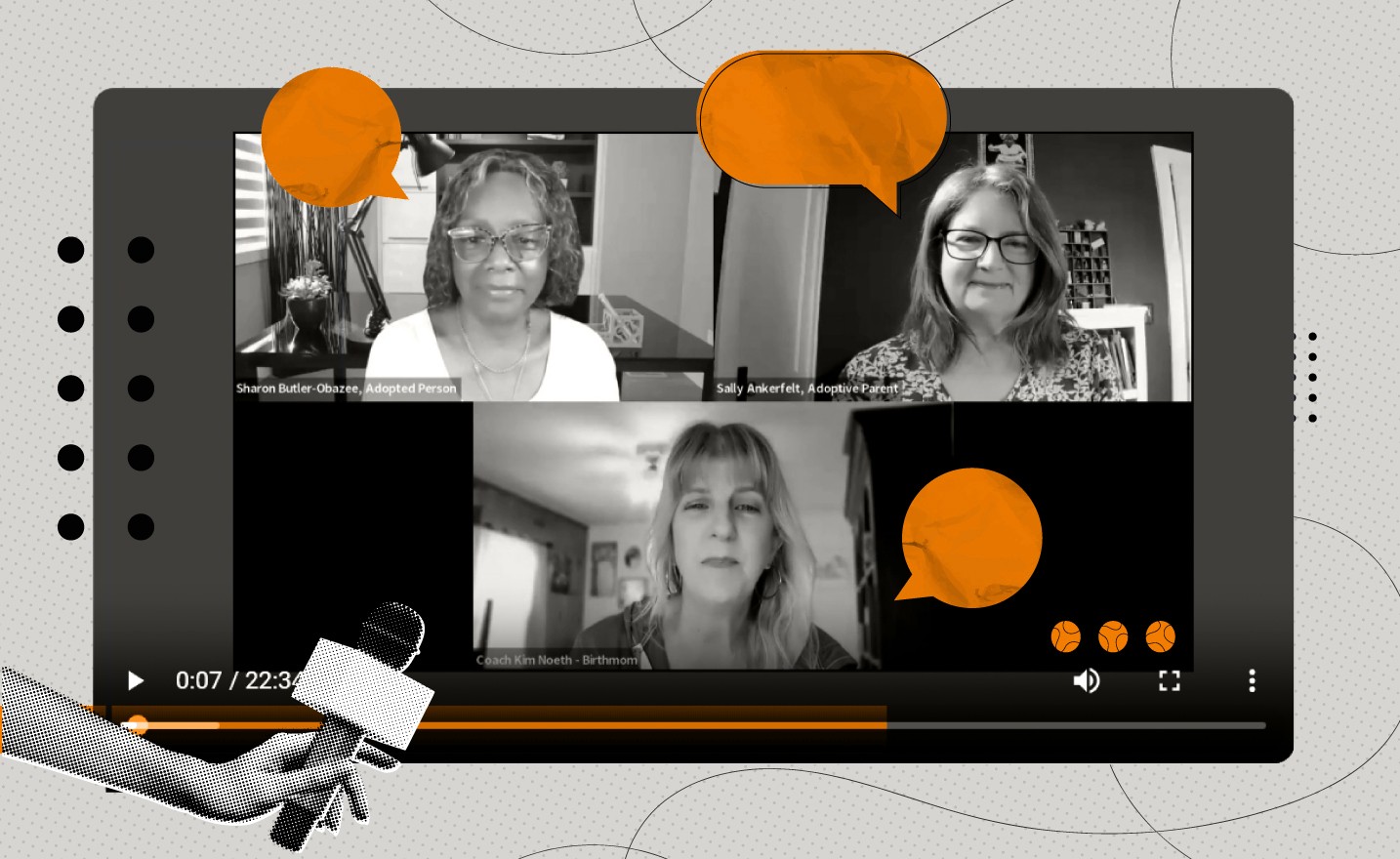 Sharon Butler-Obazee, Sally Ankerfelt and Kim Noeth in a GIFT podcast video conversation